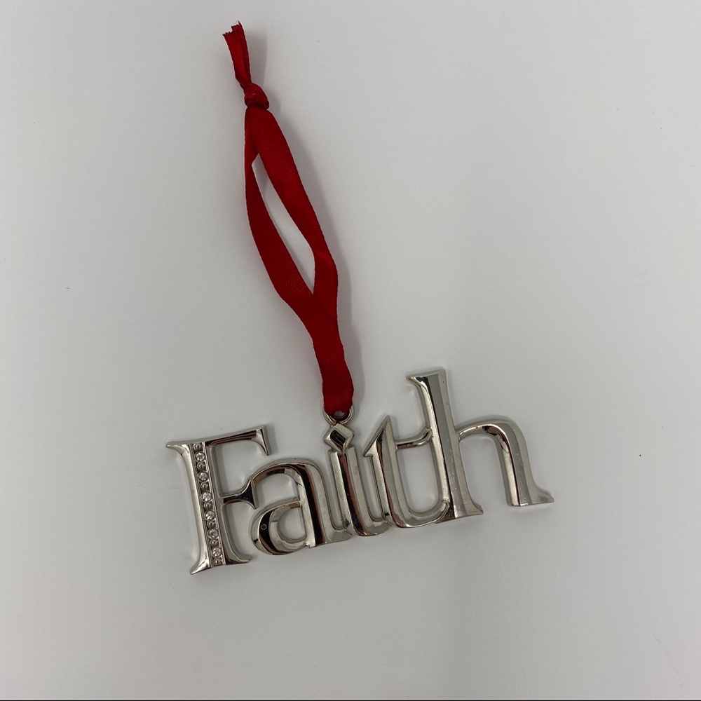 Rhinestone “Faith” Ornament